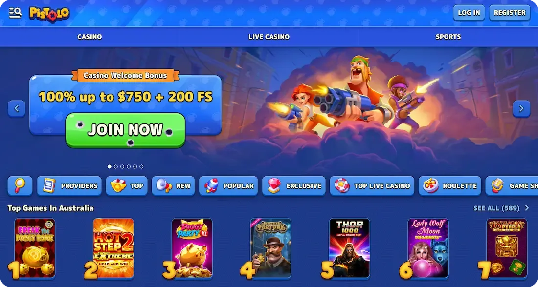 pistolo casino site